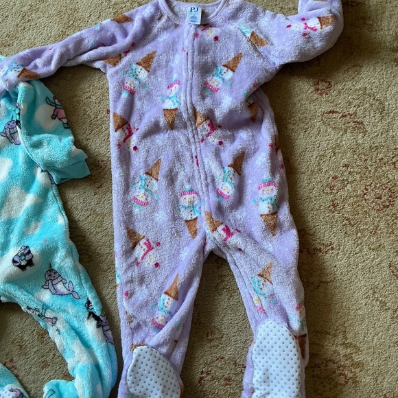 Children’s Place Bundle of 3 Toddler Girl Dino Footed Fleece 1 Piece Pajamas EUC - Picture 9 of 14